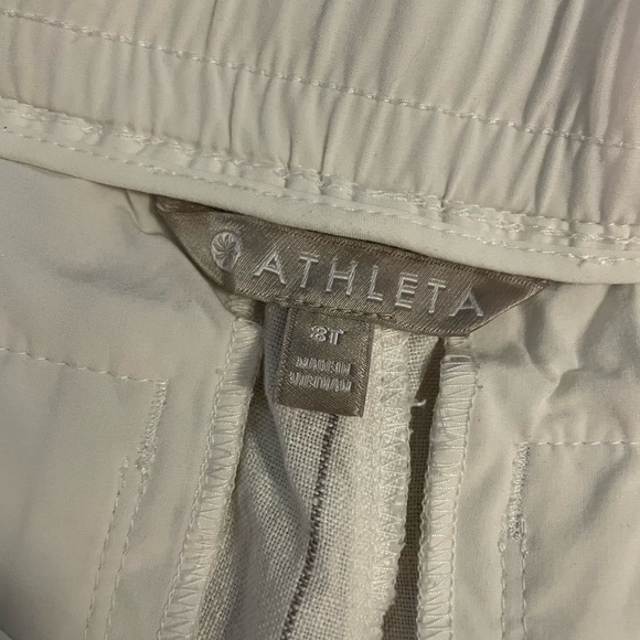 Athleta White Striped Linen Pants - Picture 2 of 3